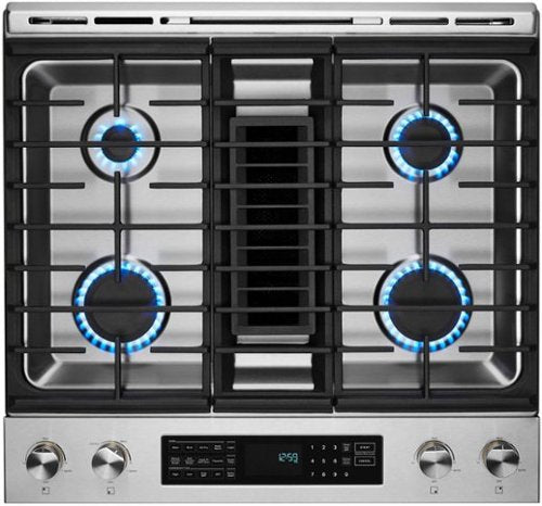 JennAir - 30 in. Wide 4 Burner 6.2 Cu. Ft. Slide-In Dual Fuel Convection Range with Self-Cleaning and Air Fry - Stainless Steel