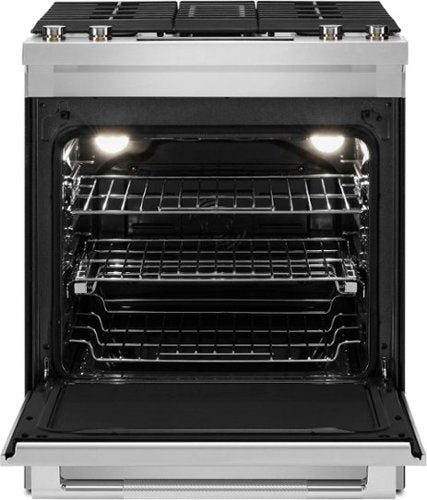 JennAir - 30 in. Wide 4 Burner 6.2 Cu. Ft. Slide-In Dual Fuel Convection Range with Self-Cleaning and Air Fry - Stainless Steel