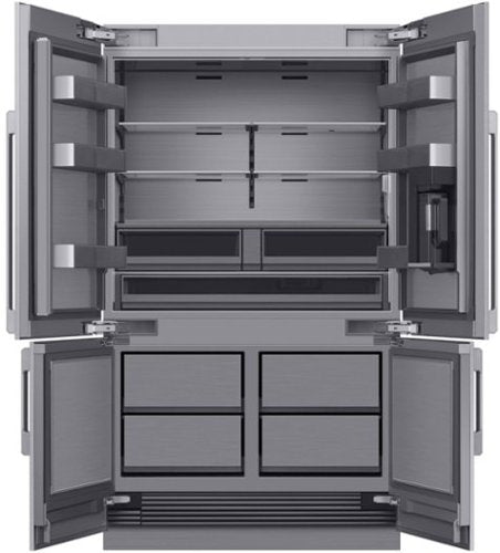 Dacor - 48 in. Wide 27.7 Cu. Ft. 4-Door Flex French Door Built-In Smart Refrigerator with Beverage Center and Whiskey Ball Ice - Custom Panel Ready