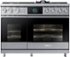 Dacor - 48 in. Wide 6 Burner Contemporary 6.6 Cu. Ft. Slide-In Double Oven Dual Fuel Four-Part Pure Convection Range - Silver Stainless Steel