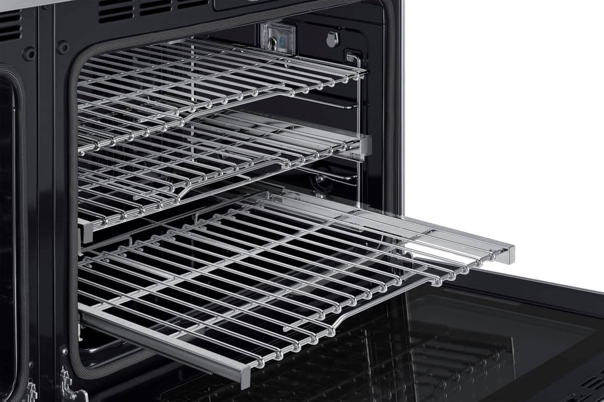 Dacor - 48 in. Wide 6 Burner Transitional 8.8 Cu. Ft. Slide-In Dual Fuel Four-Part Pure Convection Range with GreenClean - Silver Stainless Steel
