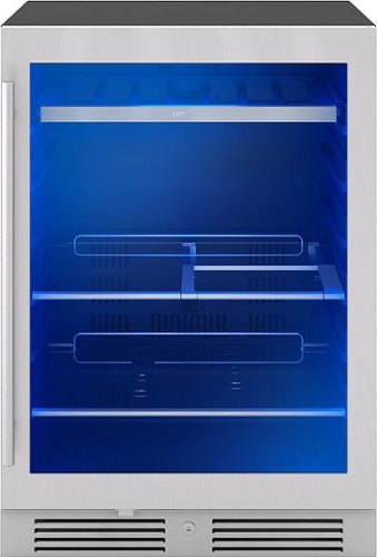 Zephyr - Presrv 24 in. 7-Bottle and 108-Can Single Zone Beverage Cooler - Stainless Steel/Glass