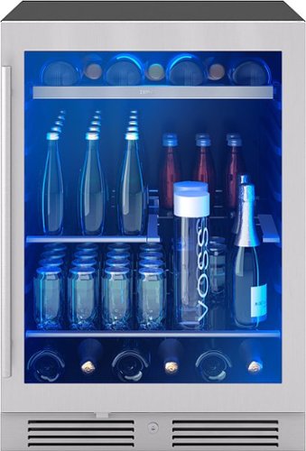Zephyr - Presrv 24 in. 7-Bottle and 108-Can Single Zone Beverage Cooler - Stainless Steel/Glass