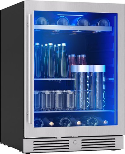 Zephyr - Presrv 24 in. 7-Bottle and 108-Can Single Zone Beverage Cooler - Stainless Steel/Glass