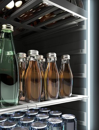 Zephyr - Presrv 24 in. 7-Bottle and 108-Can Single Zone Beverage Cooler - Stainless Steel/Glass