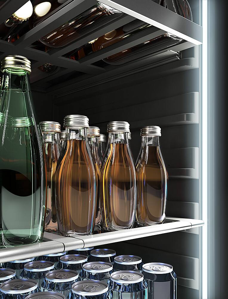 Zephyr - Presrv 24 in. 7-Bottle and 108-Can Single Zone Beverage Cooler - Stainless Steel/Glass