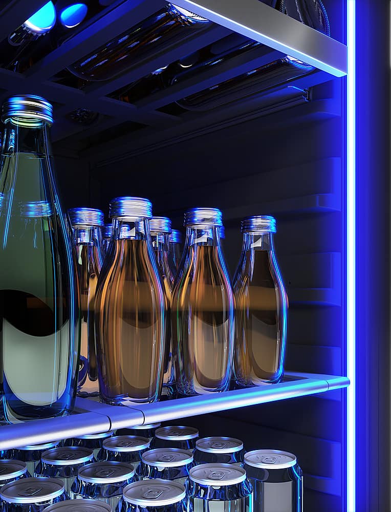 Zephyr - Presrv 24 in. 7-Bottle and 108-Can Single Zone Beverage Cooler - Stainless Steel/Glass