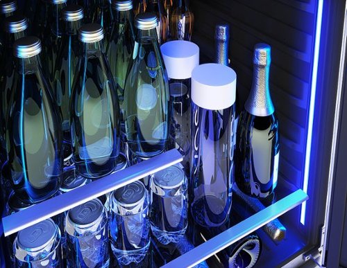 Zephyr - Presrv 24 in. 7-Bottle and 108-Can Single Zone Beverage Cooler - Stainless Steel/Glass