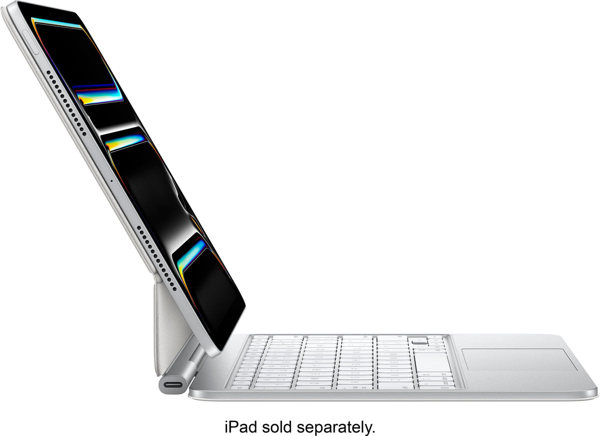 Apple - Geek Squad Certified Refurbished Magic Keyboard for iPad Pro 11‑inch (M4 and M5) - White