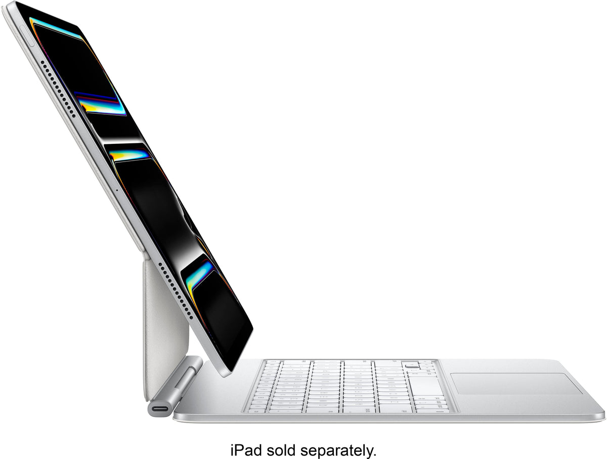 Apple - Geek Squad Certified Refurbished Magic Keyboard for iPad Pro 13‑inch (M4 and M5) - White
