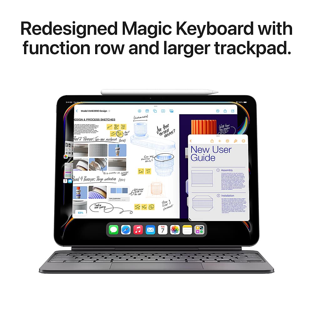 Apple - Geek Squad Certified Refurbished Magic Keyboard for iPad Pro 13‑inch (M4 and M5) - White