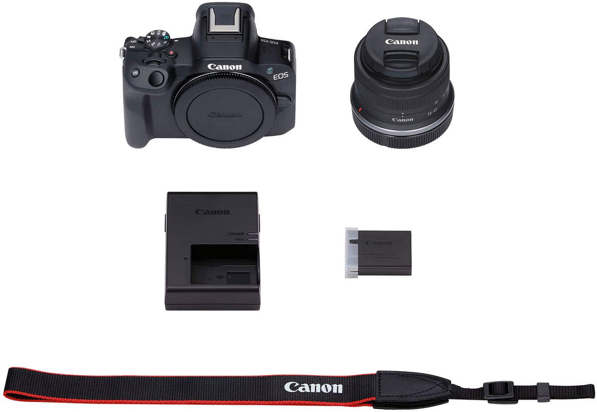 Canon - EOS R50 4K Video Mirrorless Camera with RF-S18-45mm f/4.5-6.3 IS STM Lens - Black