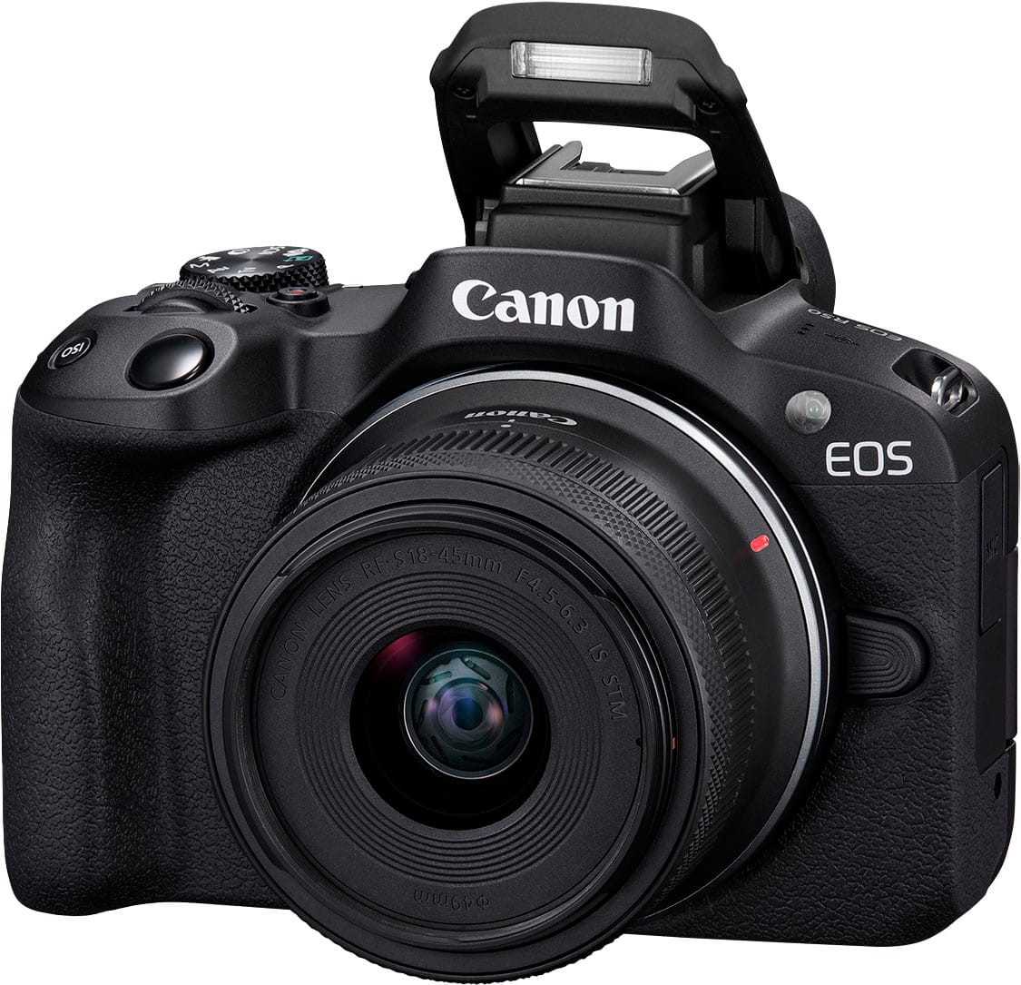 Canon - EOS R50 4K Video Mirrorless Camera with RF-S18-45mm f/4.5-6.3 IS STM Lens - Black