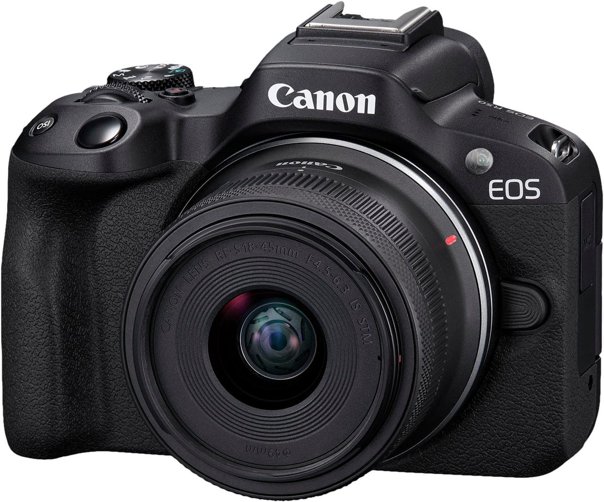 Canon - EOS R50 4K Video Mirrorless Camera with RF-S18-45mm f/4.5-6.3 IS STM Lens - Black