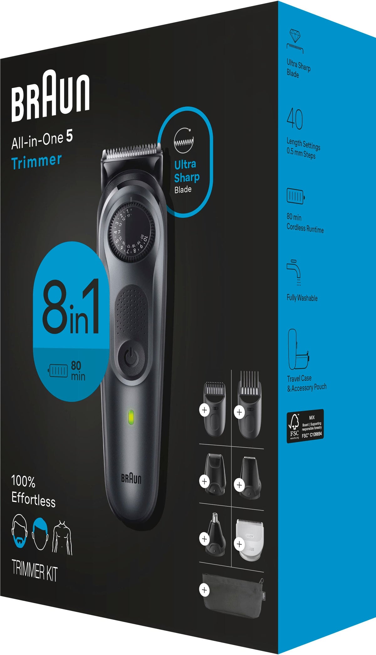 Braun - Series 5 5470 All-In-One Style Kit, 8-in-1 Grooming Kit with Beard Trimmer & More - Black