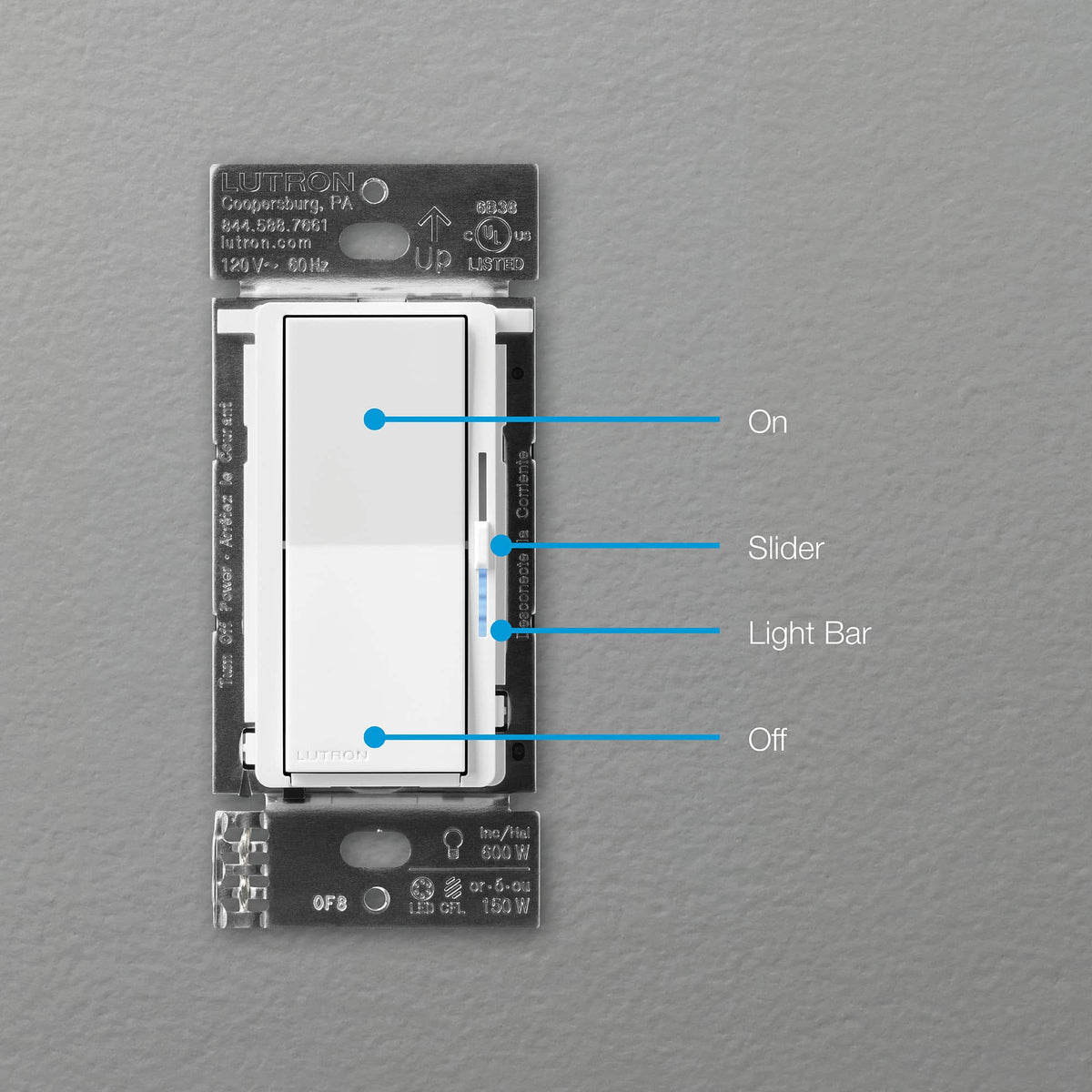 Lutron - Diva Smart Dimmer Switch - White