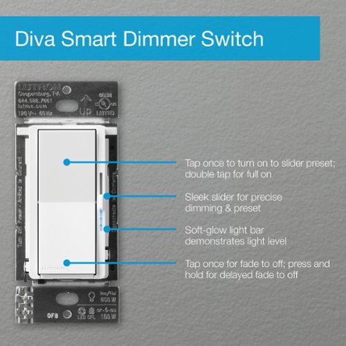 Lutron - Diva Smart Dimmer Switch - White