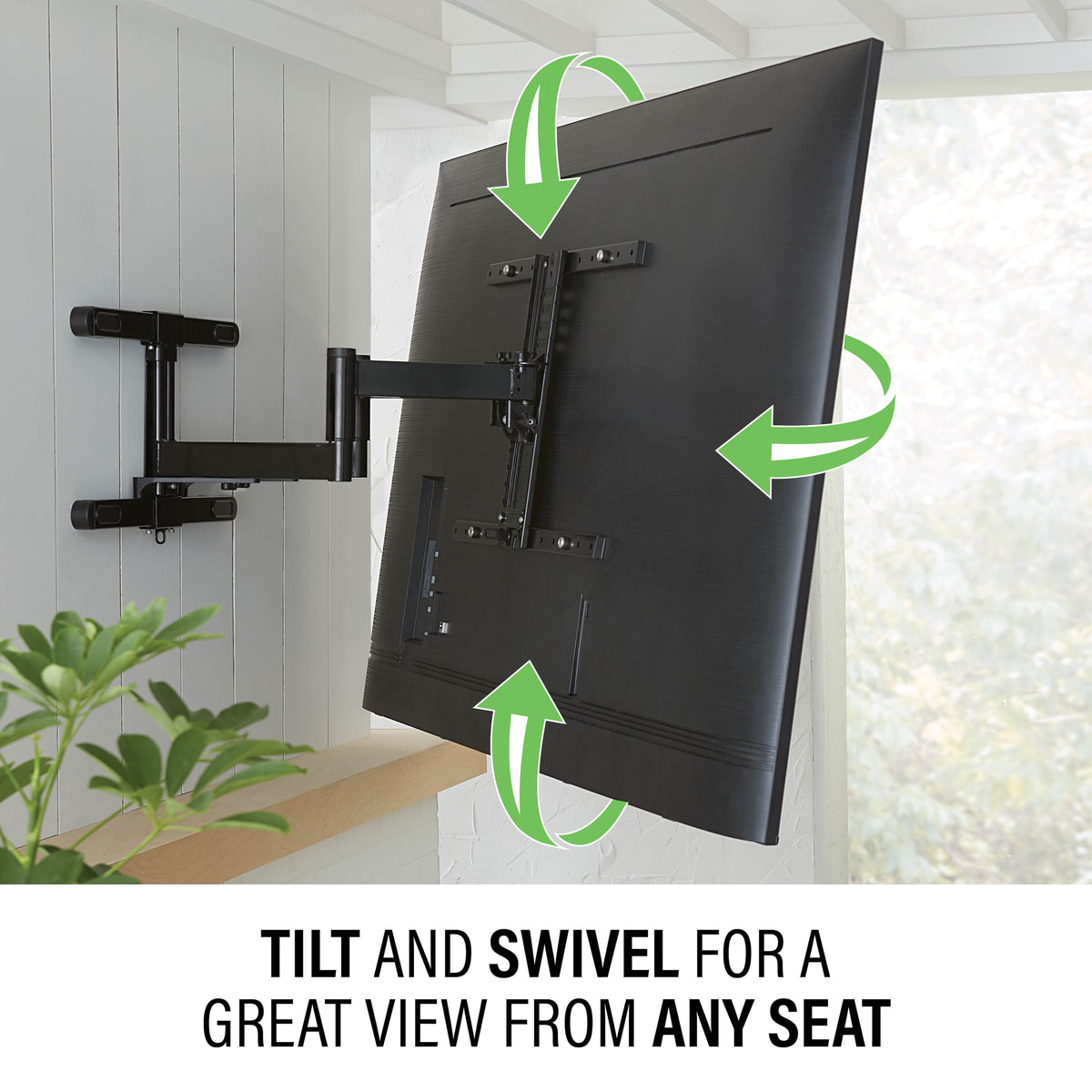 Sanus - Premium Outdoor Full-Motion Mount for TVs 40"-85" - Black