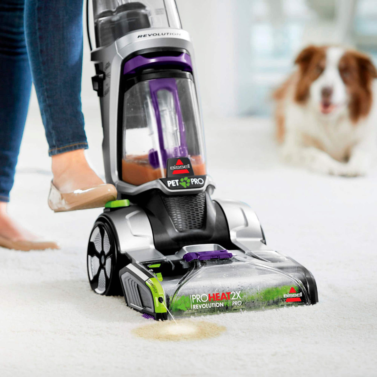 BISSELL - ProHeat 2X Revolution Pet Pro Plus Corded Upright Carpet Deep Cleaner - silver/purple