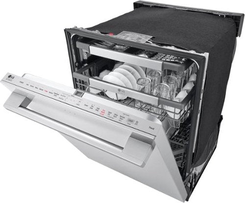 LG - STUDIO 24-in Top Control Smart Built-In Stainless Steel Tub Dishwasher with 3rd Rack, QuadWash Pro and 40dBA - Stainless Steel
