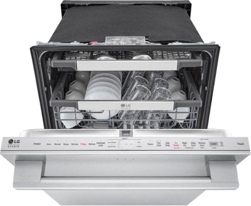 LG - STUDIO 24-in Top Control Smart Built-In Stainless Steel Tub Dishwasher with 3rd Rack, QuadWash Pro and 40dBA - Stainless Steel