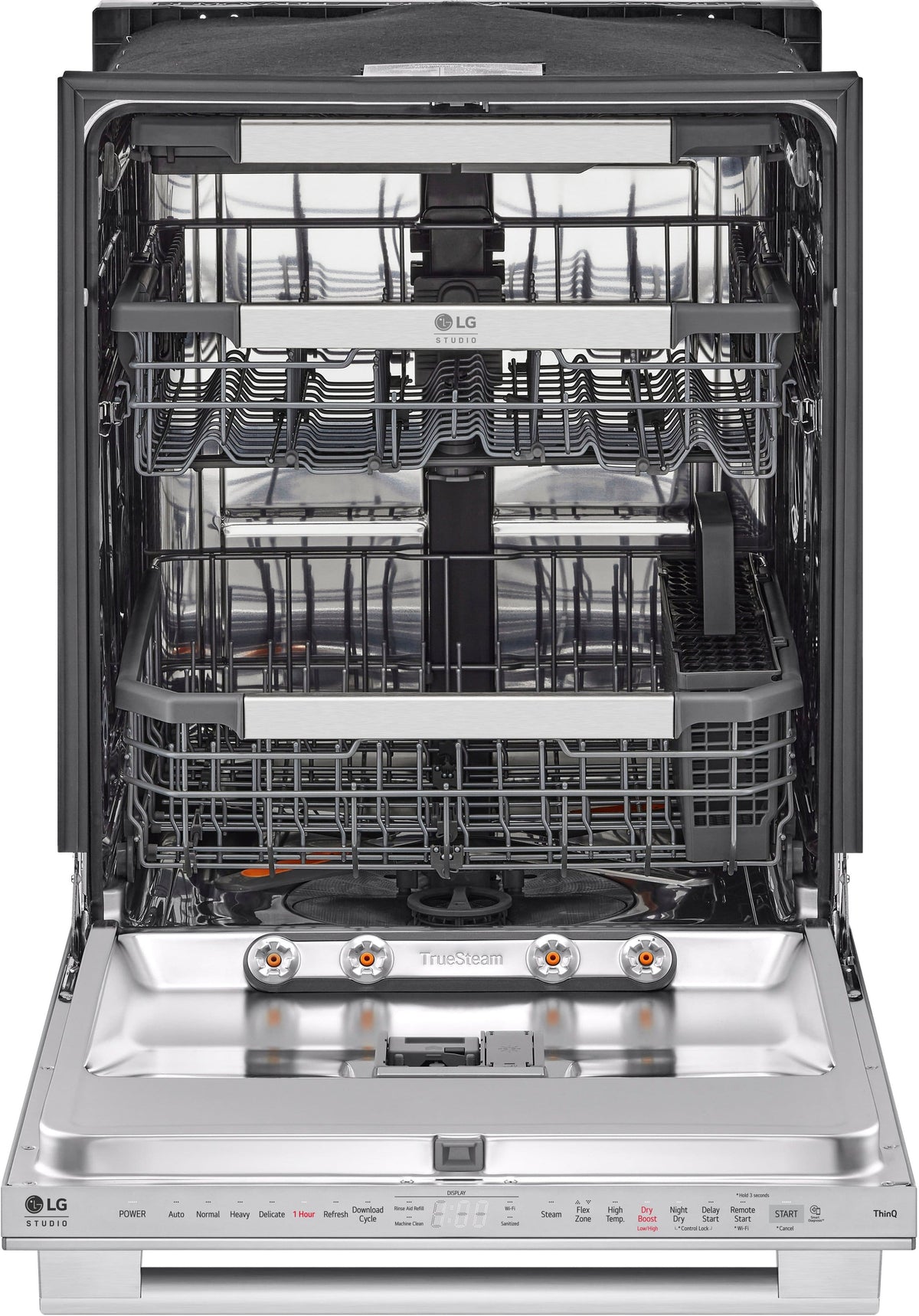 LG - STUDIO 24-in Top Control Smart Built-In Stainless Steel Tub Dishwasher with 3rd Rack, QuadWash Pro and 40dBA - Stainless Steel