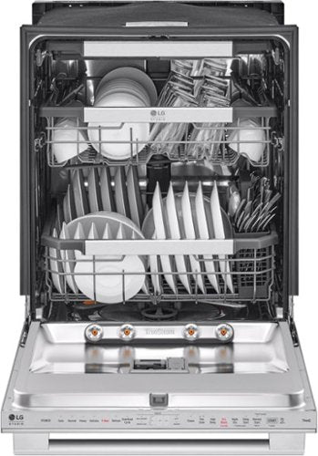 LG - STUDIO 24-in Top Control Smart Built-In Stainless Steel Tub Dishwasher with 3rd Rack, QuadWash Pro and 40dBA - Stainless Steel