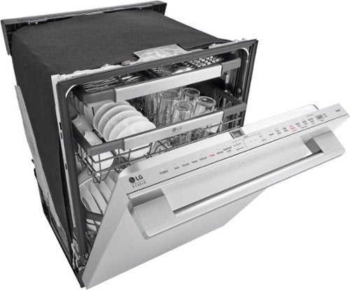 LG - STUDIO 24-in Top Control Smart Built-In Stainless Steel Tub Dishwasher with 3rd Rack, QuadWash Pro and 40dBA - Stainless Steel