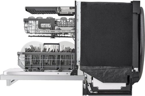 LG - STUDIO 24-in Top Control Smart Built-In Stainless Steel Tub Dishwasher with 3rd Rack, QuadWash Pro and 40dBA - Stainless Steel
