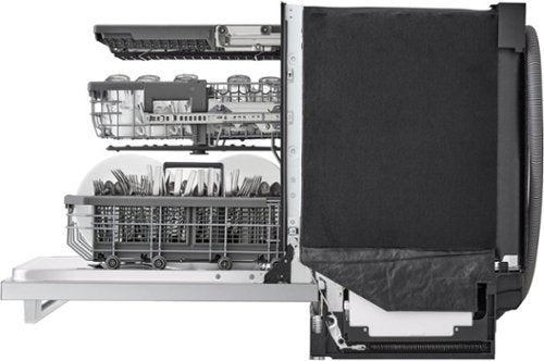 LG - STUDIO 24-in Top Control Smart Built-In Stainless Steel Tub Dishwasher with 3rd Rack, QuadWash Pro and 40dBA - Stainless Steel
