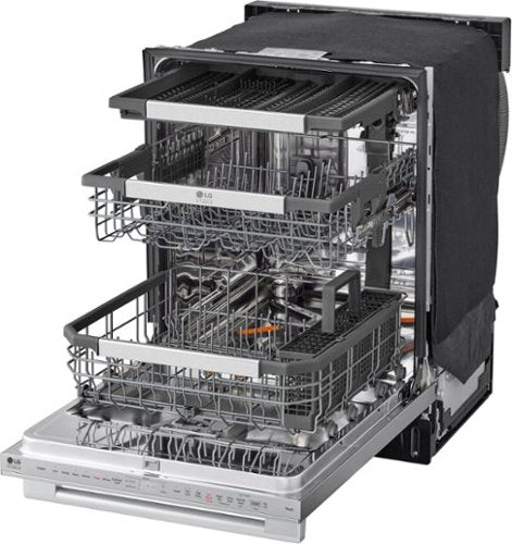 LG - STUDIO 24-in Top Control Smart Built-In Stainless Steel Tub Dishwasher with 3rd Rack, QuadWash Pro and 40dBA - Stainless Steel