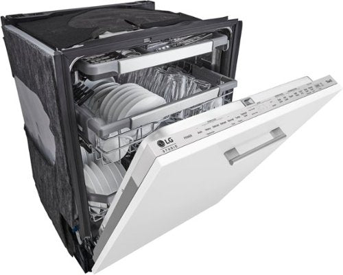 LG - STUDIO 24-in Top Control Smart Built-In Stainless Steel Tub Panel Ready Dishwasher with 3rd Rack, QuadWash, 45dBA - Gray
