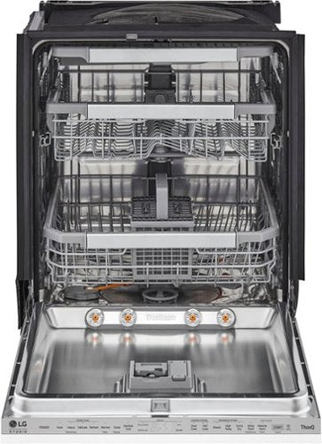 LG - STUDIO 24-in Top Control Smart Built-In Stainless Steel Tub Panel Ready Dishwasher with 3rd Rack, QuadWash, 45dBA - Gray