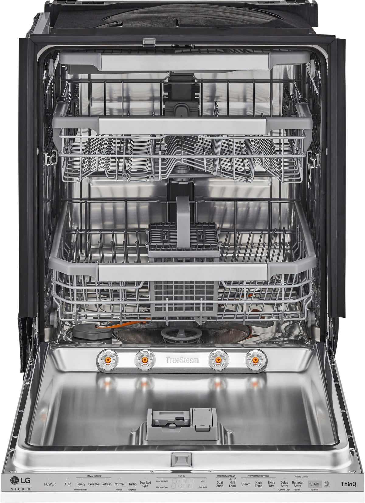 LG - STUDIO 24-in Top Control Smart Built-In Stainless Steel Tub Panel Ready Dishwasher with 3rd Rack, QuadWash, 45dBA - Gray