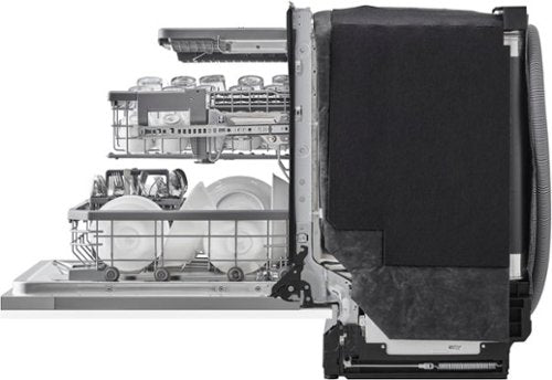 LG - STUDIO 24-in Top Control Smart Built-In Stainless Steel Tub Panel Ready Dishwasher with 3rd Rack, QuadWash, 45dBA - Gray