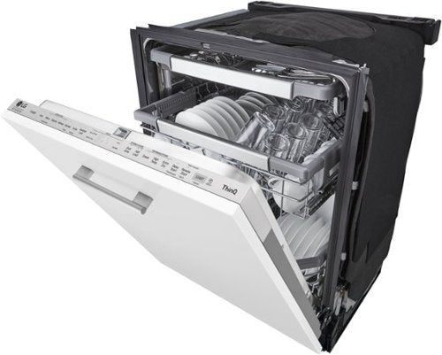 LG - STUDIO 24-in Top Control Smart Built-In Stainless Steel Tub Panel Ready Dishwasher with 3rd Rack, QuadWash, 45dBA - Gray