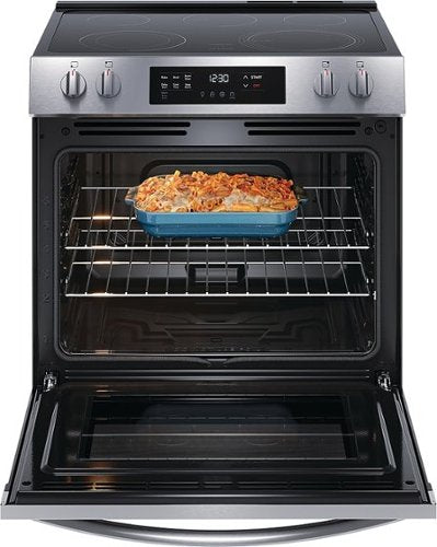 Frigidaire - 30 in. Wide 5 elements 5.3 Cu. Ft. Freestanding Electric Range with Steam-cleaning and EvenTemp - Stainless Steel