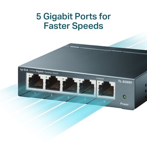 TP-Link - 5-Port 10/100/1000 Mbps Unmanaged Switch - Black