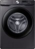 Samsung - Open Box 4.5 Cu. Ft. High Efficiency Stackable Front Load Washer with Steam and Vibration Reduction Technology+ - Black Stainless Steel