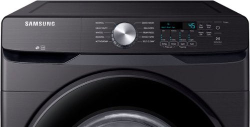 Samsung - Open Box 4.5 Cu. Ft. High Efficiency Stackable Front Load Washer with Steam and Vibration Reduction Technology+ - Black Stainless Steel
