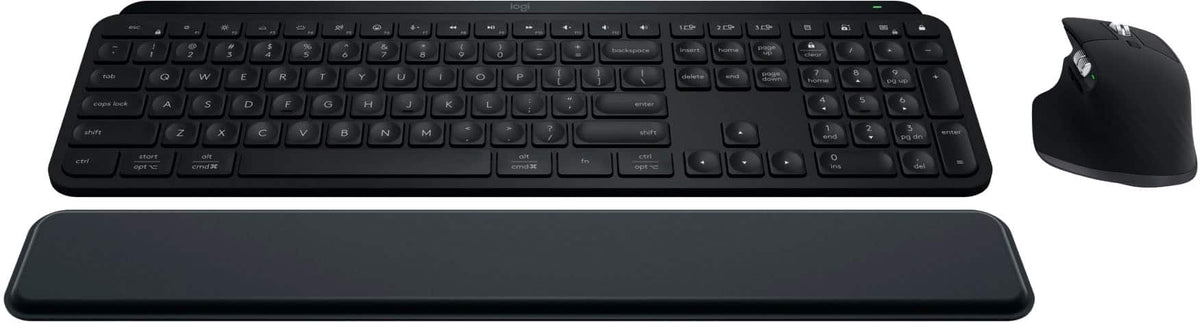 Logitech - MX Keys S Combo Advanced Full-size Wireless Scissor Keyboard and Mouse Bundle with Palm-rest - Black