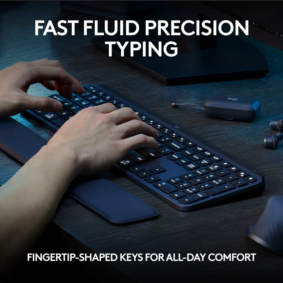 Logitech - MX Keys S Universal Full-size Wireless Scissor Keyboard for PC and Mac with Backlit keys - Black