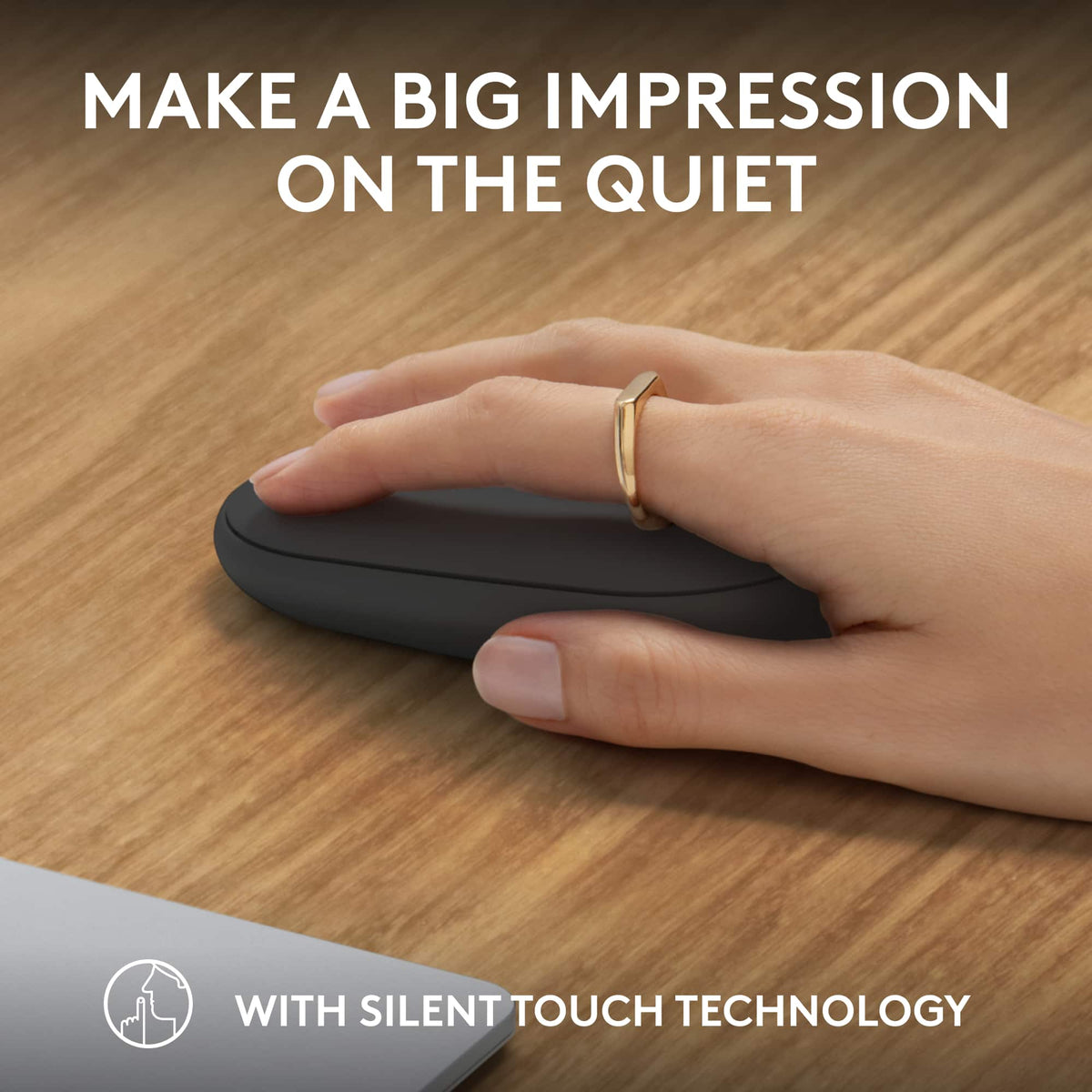 Logitech - Pebble Mouse 2 M350s Slim Lightweight Wireless Bluetooth Optical Silent Ambidextrous Mouse with Customizable Buttons - Wireless - Graphite