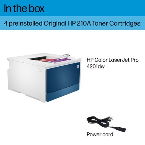 HP - LaserJet Pro 4201dw Wireless Color Laser Printer - White/Blue