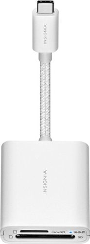 Insignia™ - USB-C-to-SD/microSD Dual-Slot Card Reader - White
