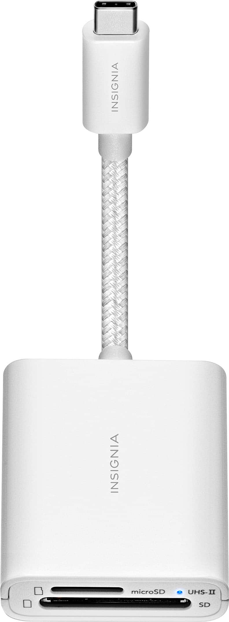 Insignia™ - USB-C-to-SD/microSD Dual-Slot Card Reader - White