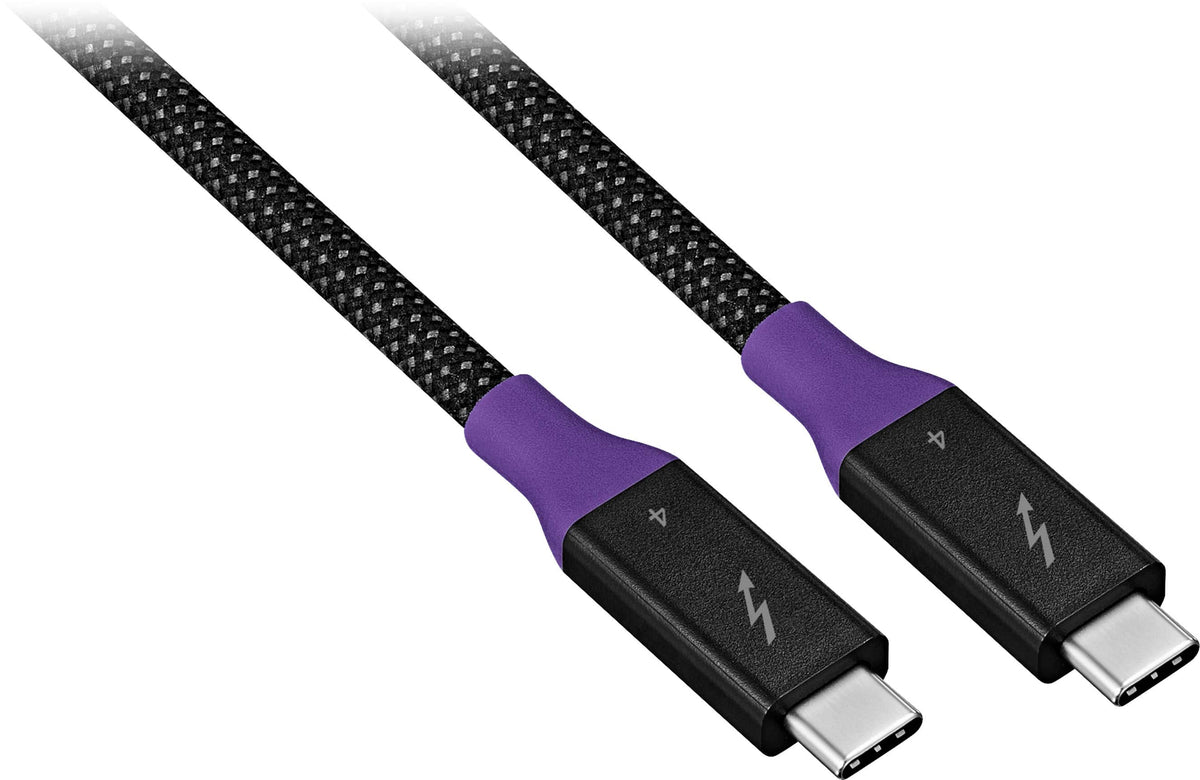 Insignia™ - 3.28ft (1m) Thunderbolt 4 cable, USB-C to USB-C Cable Supports 8K Display / 40Gbps Data Transfer / 240W Power Delivery - Black/Gray