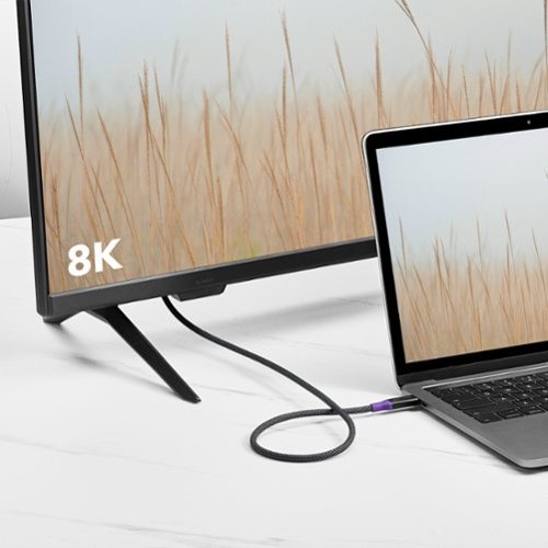 Insignia™ - 3.28ft (1m) Thunderbolt 4 cable, USB-C to USB-C Cable Supports 8K Display / 40Gbps Data Transfer / 240W Power Delivery - Black/Gray