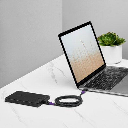Insignia™ - 3.28ft (1m) Thunderbolt 4 cable, USB-C to USB-C Cable Supports 8K Display / 40Gbps Data Transfer / 240W Power Delivery - Black/Gray