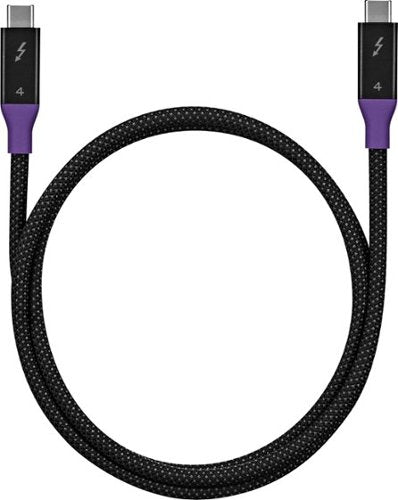 Insignia™ - 3.28ft (1m) Thunderbolt 4 cable, USB-C to USB-C Cable Supports 8K Display / 40Gbps Data Transfer / 240W Power Delivery - Black/Gray
